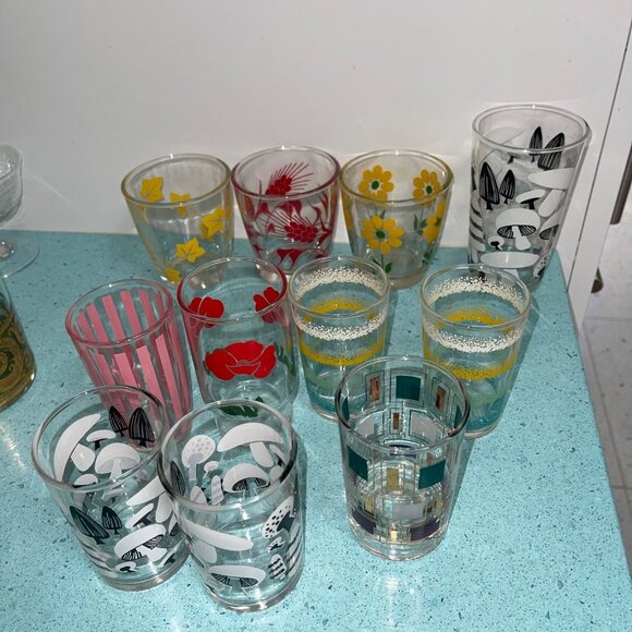 Unbranded Other - Vintage MCM Juice Drink Glasses Collection Set of 11